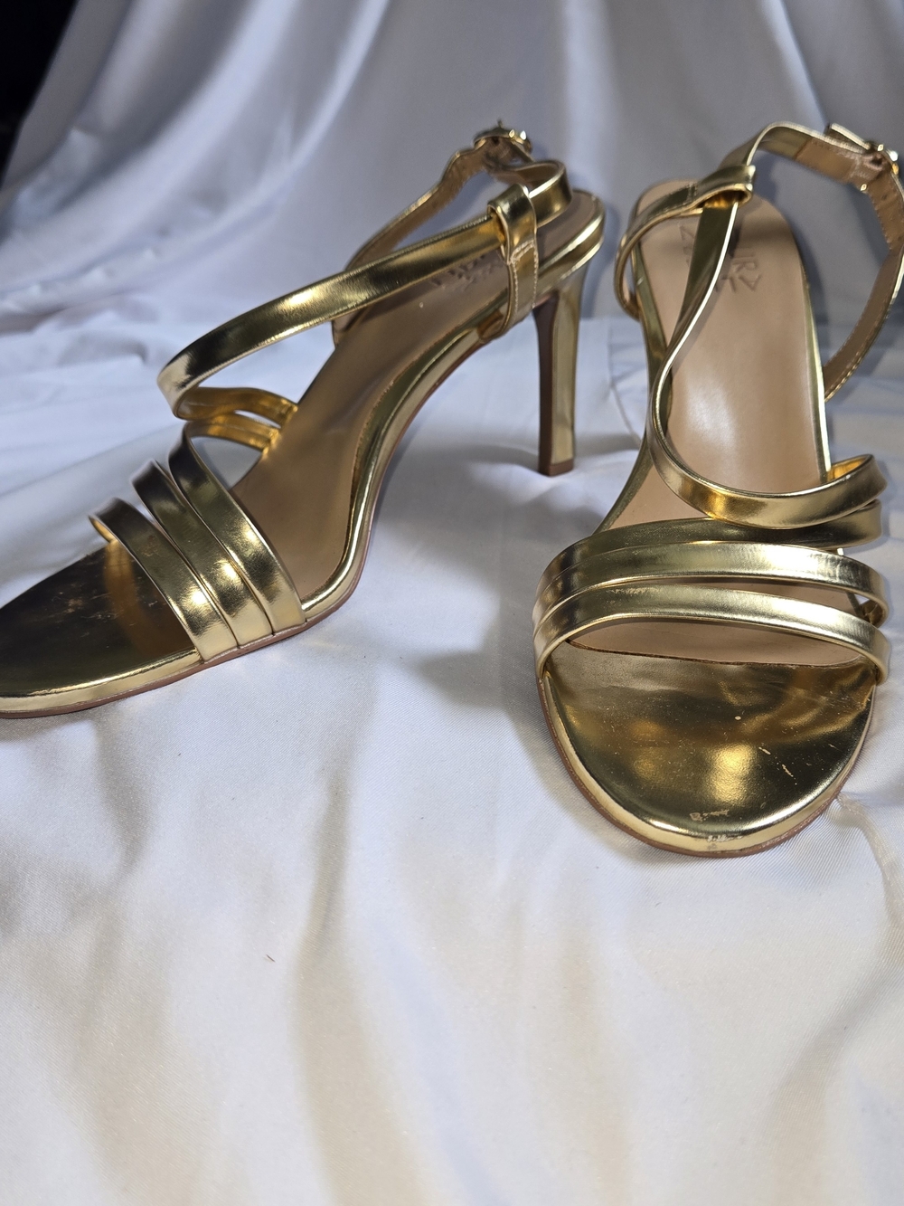 Naturalizer Metallic Gold Strappy High Heel Sandals